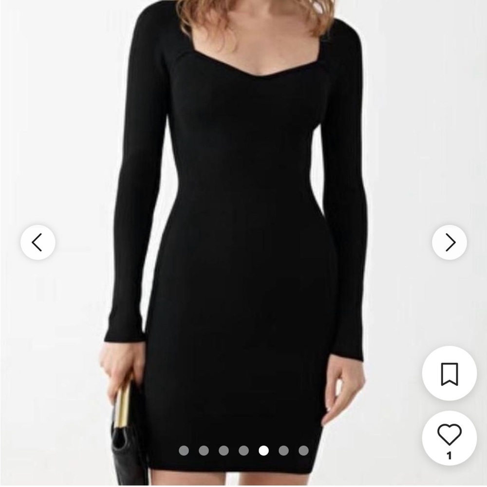 &other stories ribbed sweetheart neck mini dress